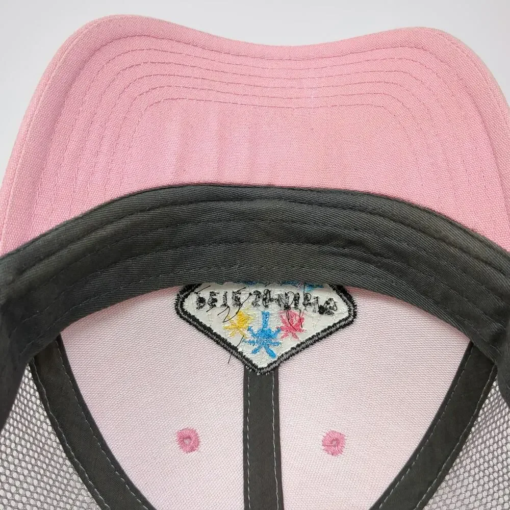 Legacy Trucker Hat Pink One Size Pete Smith's Surf Shop Mesh Patch Palm Trees